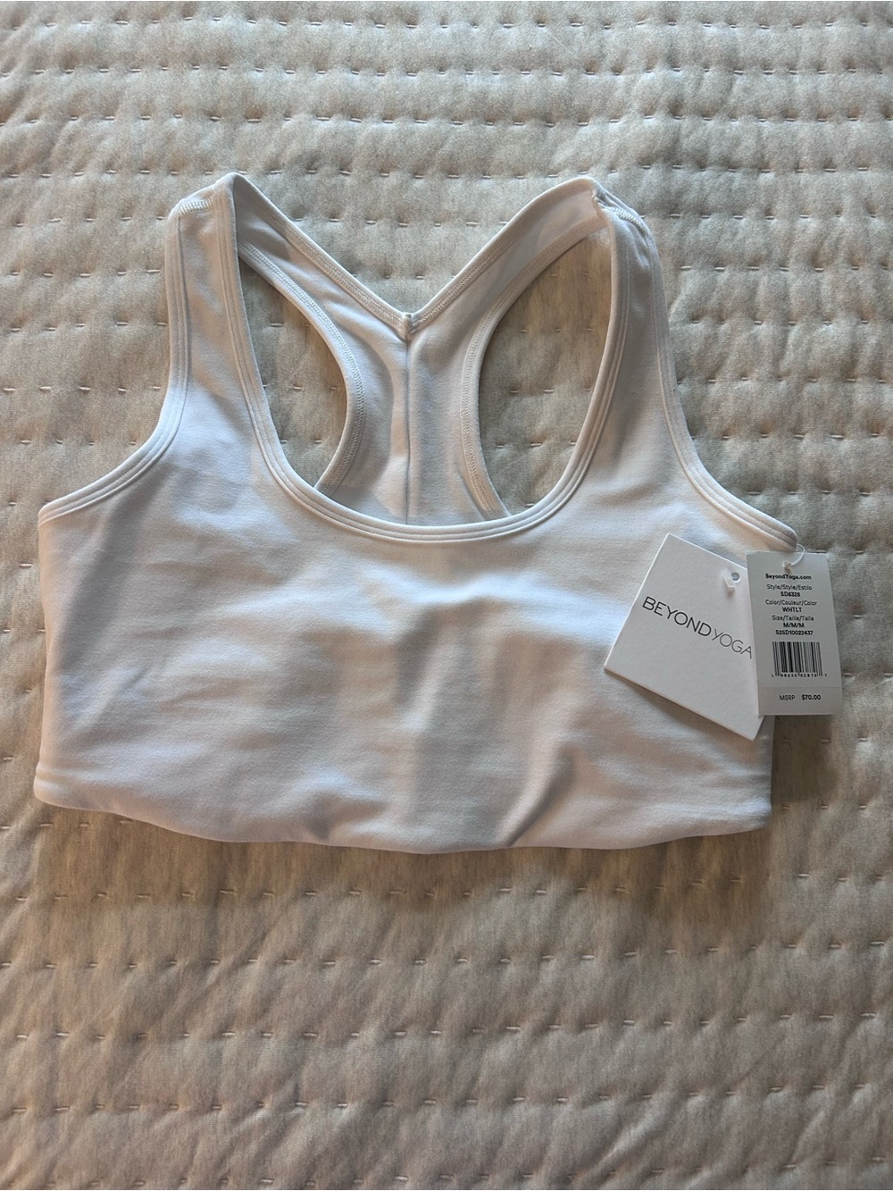 Beyond Yoga White Racerback Seamless Sports Bra